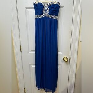 City triangles size3 royal blue prom dress w/ sweetheart neckline &bejeweled top